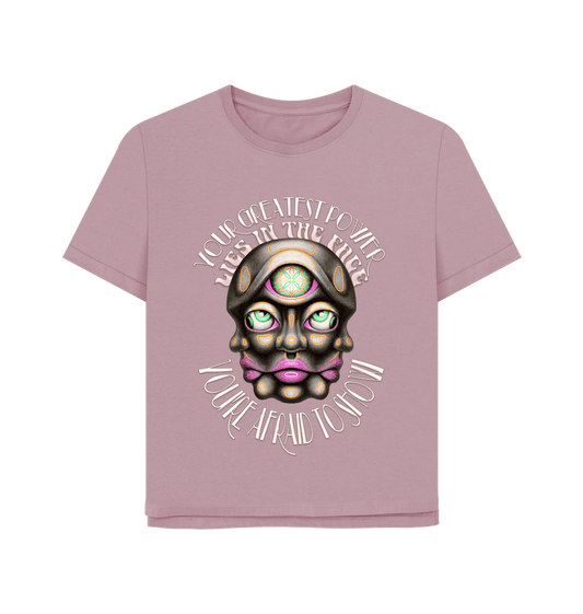 Mauve \"Your True Face\" Relaxed Tee