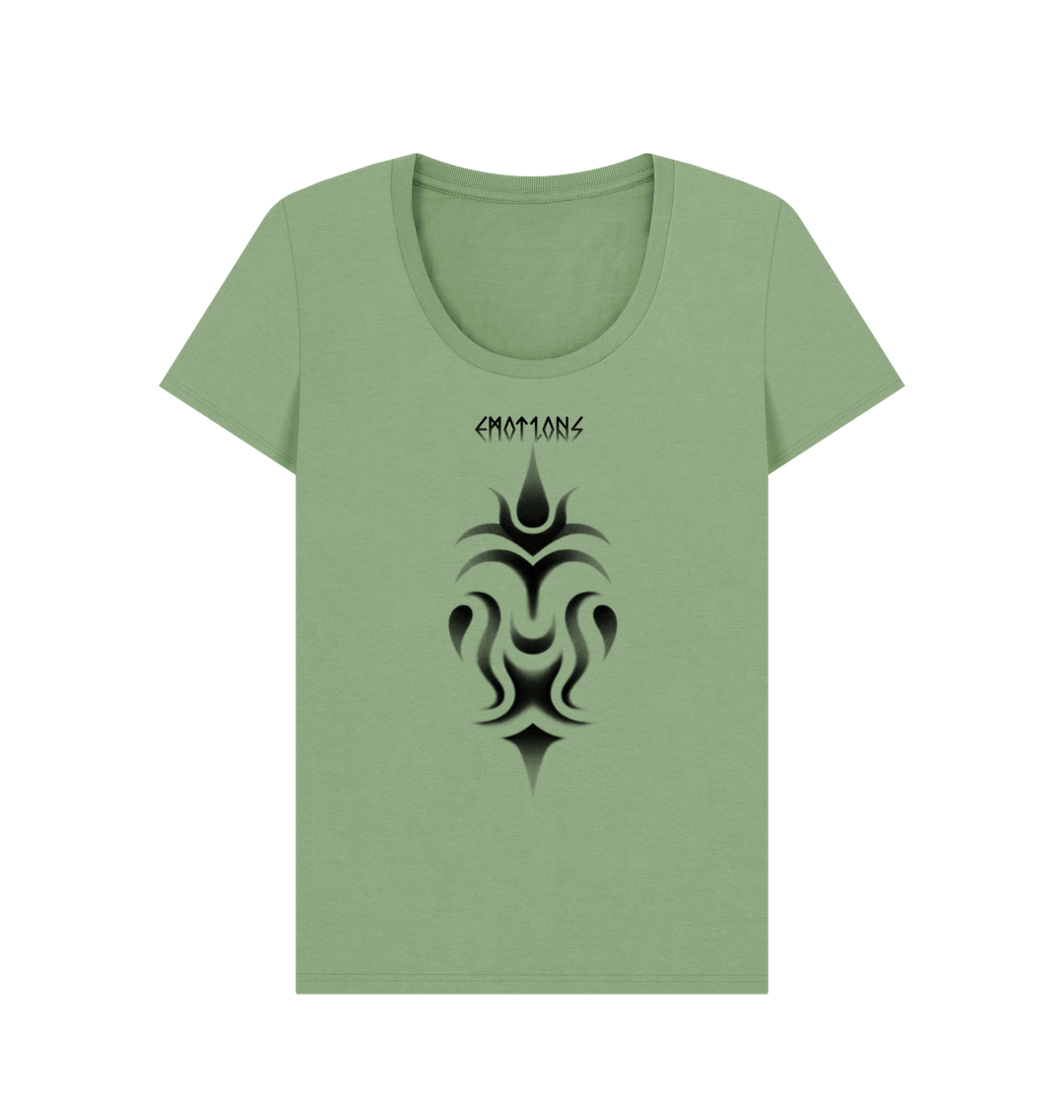 Sage \u201cEmotions\u201d Scoop Neck