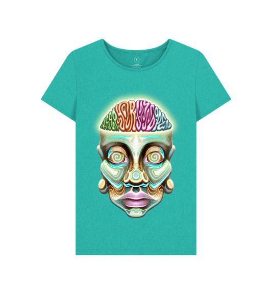 Seagrass Green \u201dKeep Your Mind Open\u201d Feminine Remill Tee