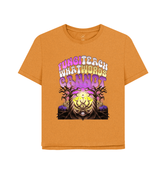 Amber \"Fungi Teach What Words Cannot\" Relaxed Remill Tee