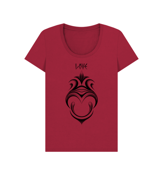 Cherry \"Love\" Scoop Neck