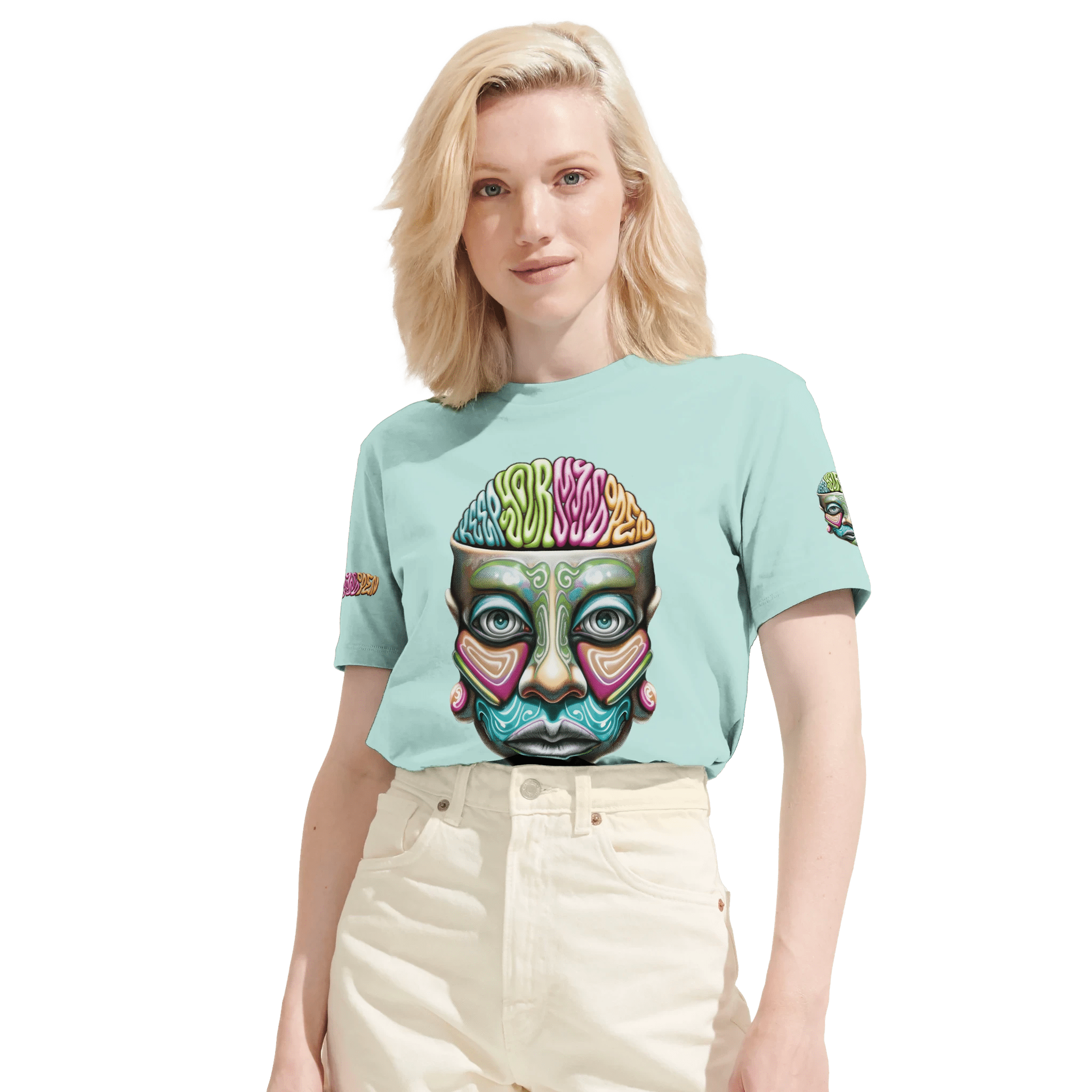 Keep Your Mind Open - Organic Unisex T-shirt - Sacred Statements Keep Your Mind Open - Organic Unisex T-shirt | High - quality spiritual apparel by Sacred Statements Keep Your Mind Open - Organic Unisex T-shirt Print Material – Sacred Statements