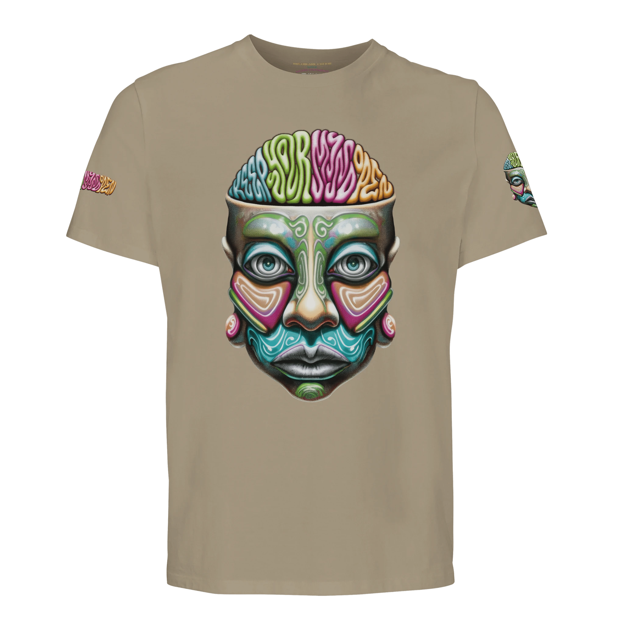 Keep Your Mind Open - Organic Unisex T-shirt - Sacred Statements Keep Your Mind Open - Organic Unisex T-shirt | High - quality spiritual apparel by Sacred Statements Keep Your Mind Open - Organic Unisex T-shirt Print Material – Sacred Statements