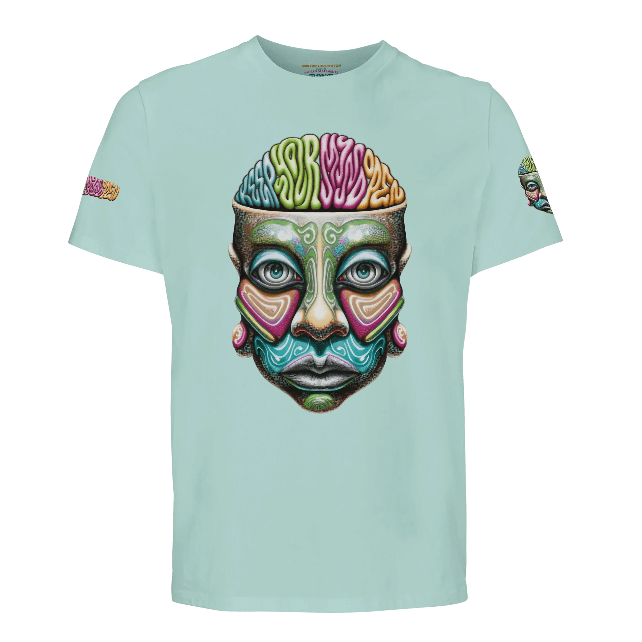 Keep Your Mind Open - Organic Unisex T-shirt - Sacred Statements Keep Your Mind Open - Organic Unisex T-shirt | High - quality spiritual apparel by Sacred Statements Keep Your Mind Open - Organic Unisex T-shirt Print Material – Sacred Statements