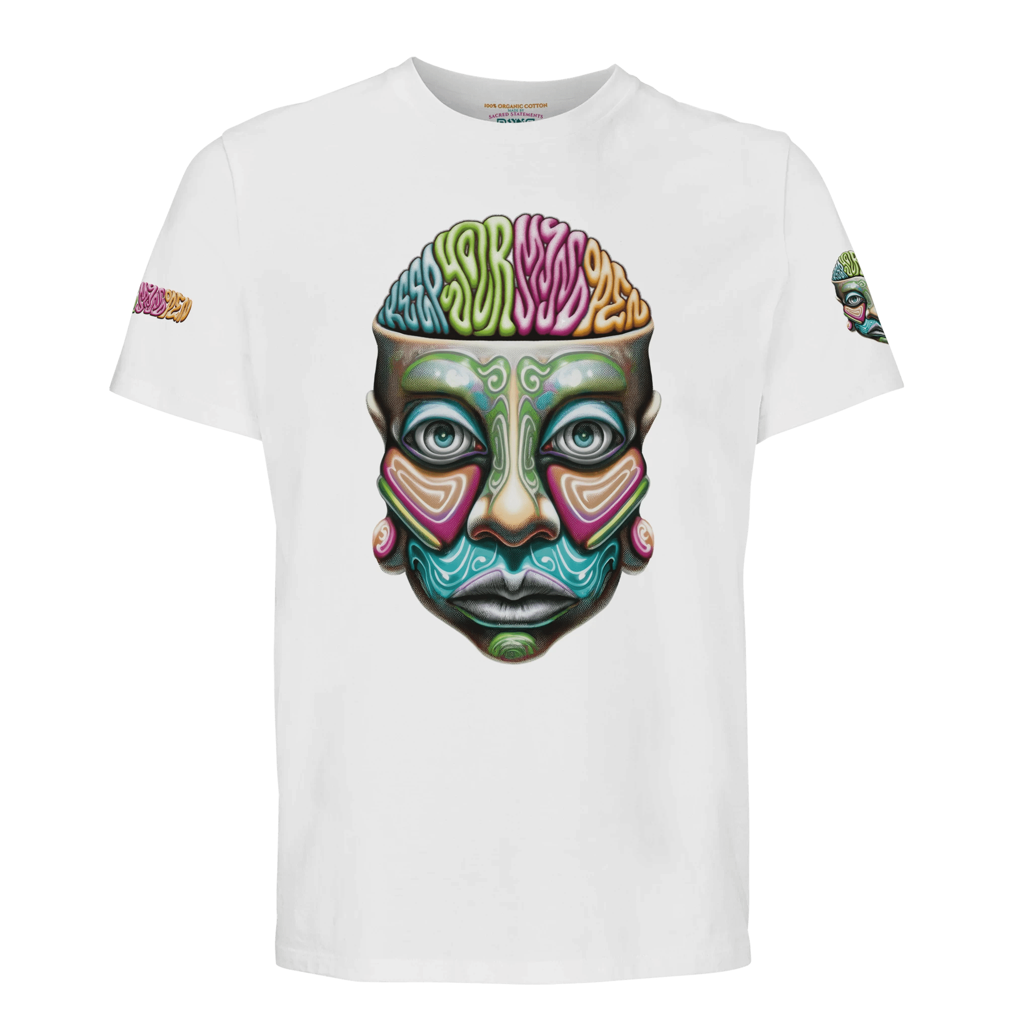 Keep Your Mind Open - Organic Unisex T-shirt - Sacred Statements Keep Your Mind Open - Organic Unisex T-shirt | High - quality spiritual apparel by Sacred Statements Keep Your Mind Open - Organic Unisex T-shirt Print Material – Sacred Statements
