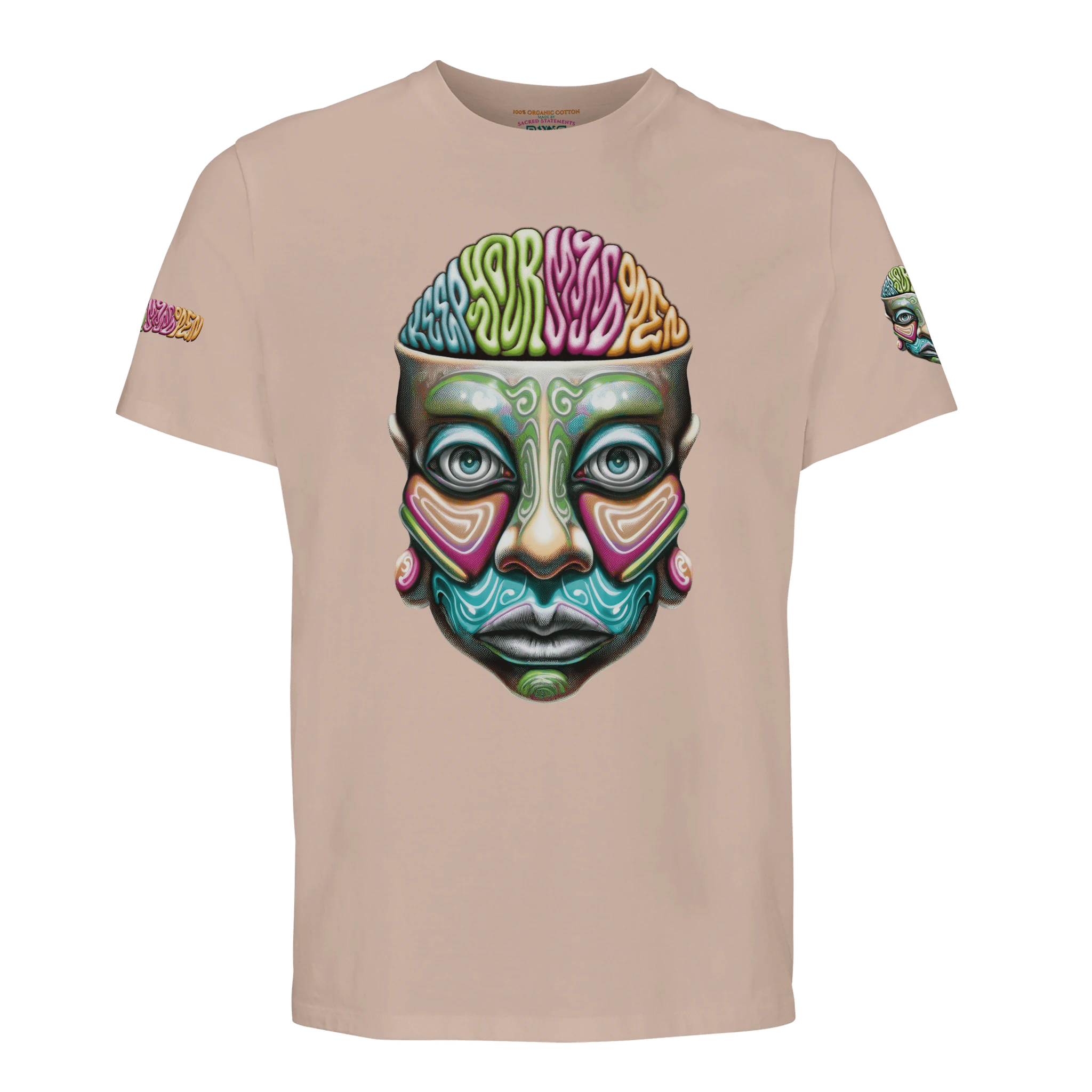Keep Your Mind Open - Organic Unisex T-shirt - Sacred Statements Keep Your Mind Open - Organic Unisex T-shirt | High - quality spiritual apparel by Sacred Statements Keep Your Mind Open - Organic Unisex T-shirt Print Material – Sacred Statements