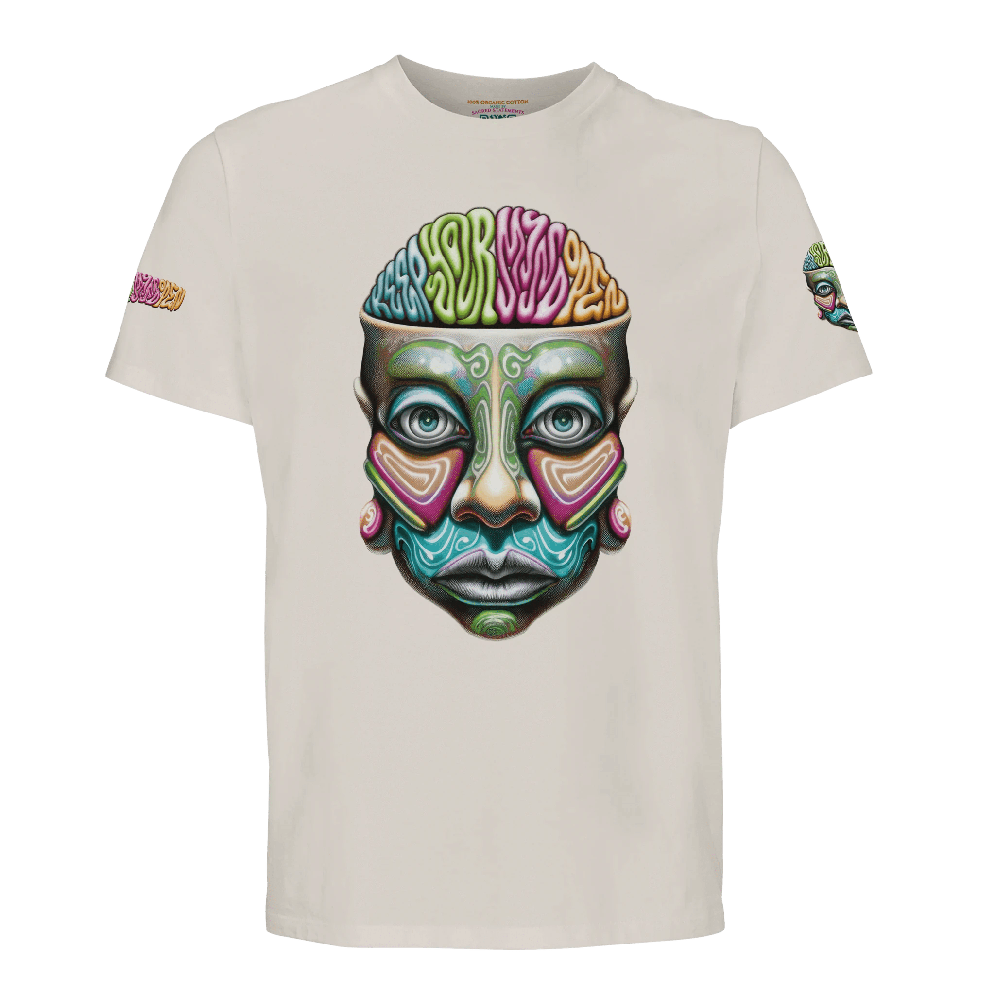 Keep Your Mind Open - Organic Unisex T-shirt - Sacred Statements Keep Your Mind Open - Organic Unisex T-shirt | High - quality spiritual apparel by Sacred Statements Keep Your Mind Open - Organic Unisex T-shirt Print Material – Sacred Statements