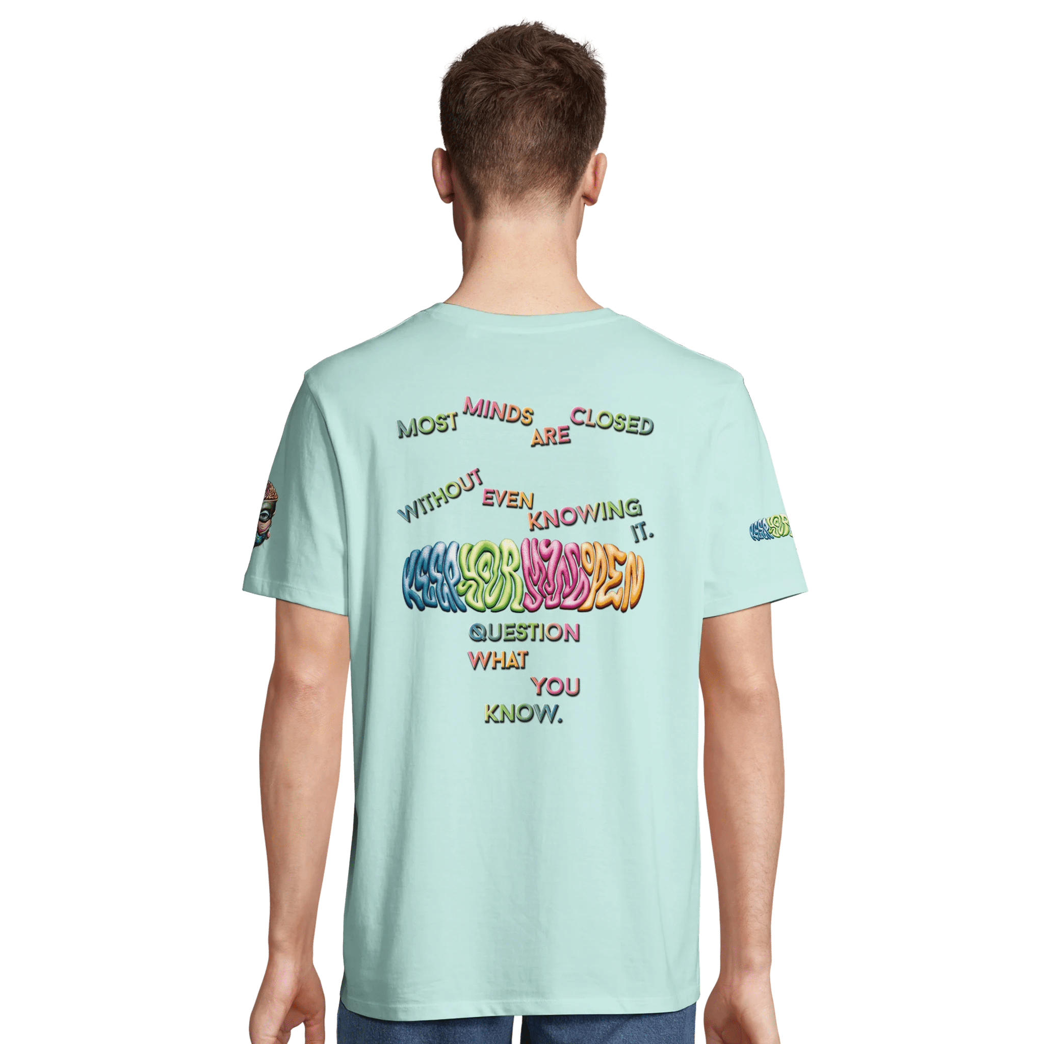 Keep Your Mind Open - Organic Unisex T-shirt - Sacred Statements Keep Your Mind Open - Organic Unisex T-shirt | High - quality spiritual apparel by Sacred Statements Keep Your Mind Open - Organic Unisex T-shirt Print Material – Sacred Statements
